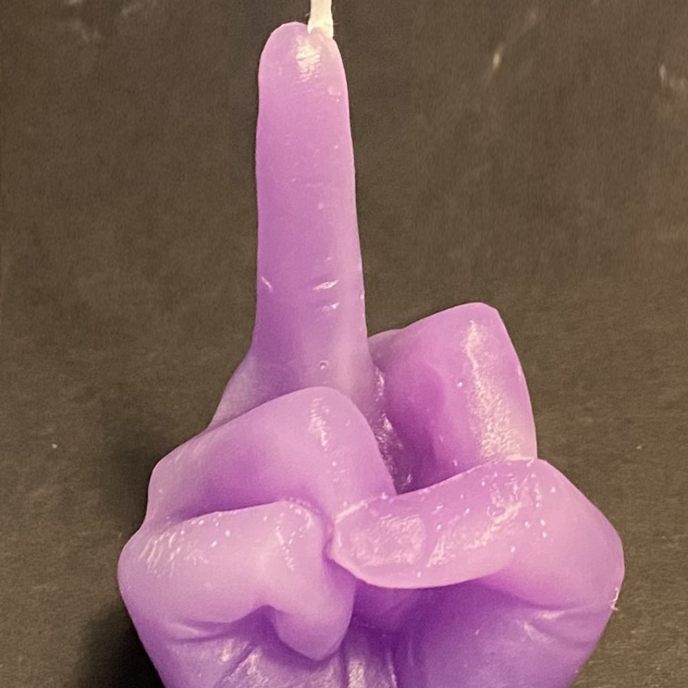 Violet Middle Finger Candle